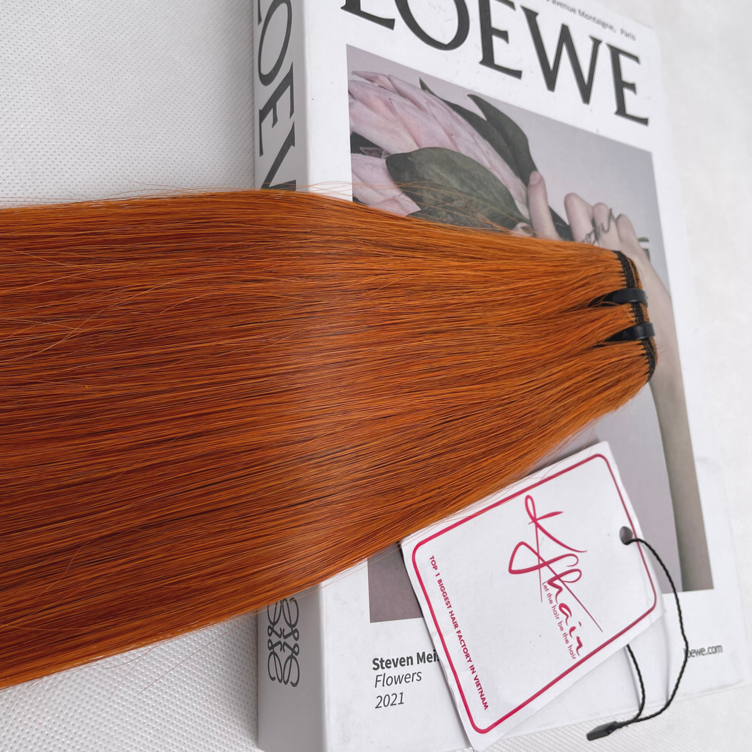 Orange Color Bone Straight Remy Human Hair Weft KF04 - Image 6