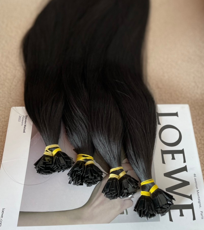 Natural Color Straight Flat Tip Hair Extensions - Image 8