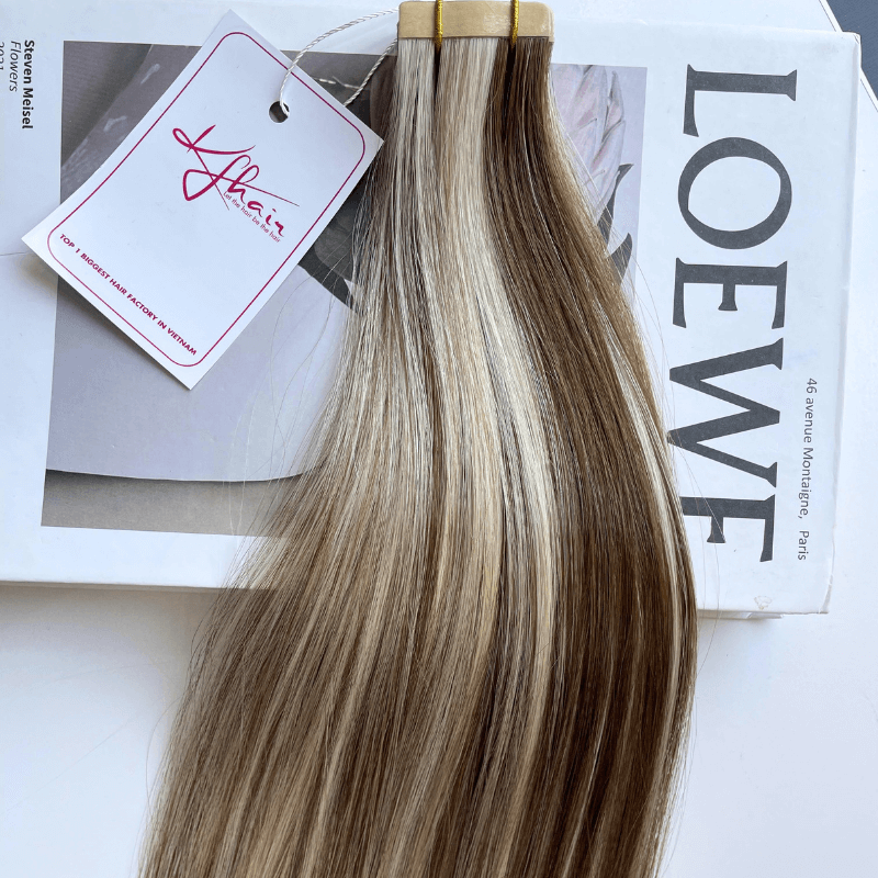 Scandivanian Color Straight Stitched Tape In Hair Extensions - Image 7