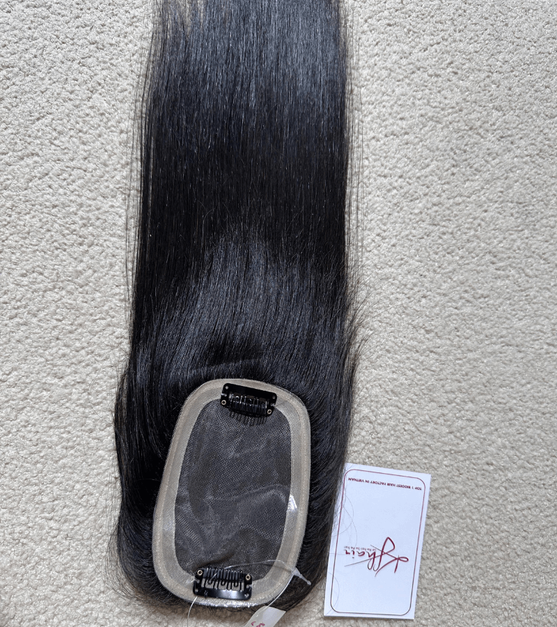 5x3.5 inches Mono With PU #1B Color 150% density 12 inches Hair Topper - Image 3