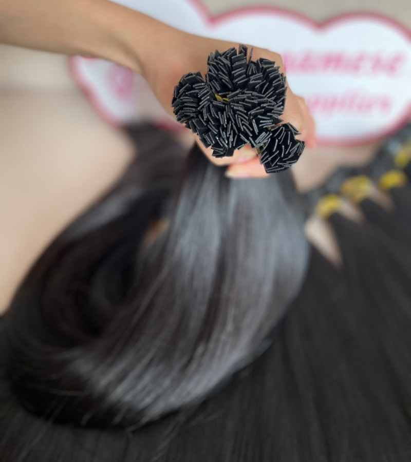 Natural Color Straight Flat Tip Hair Extensions - Image 9