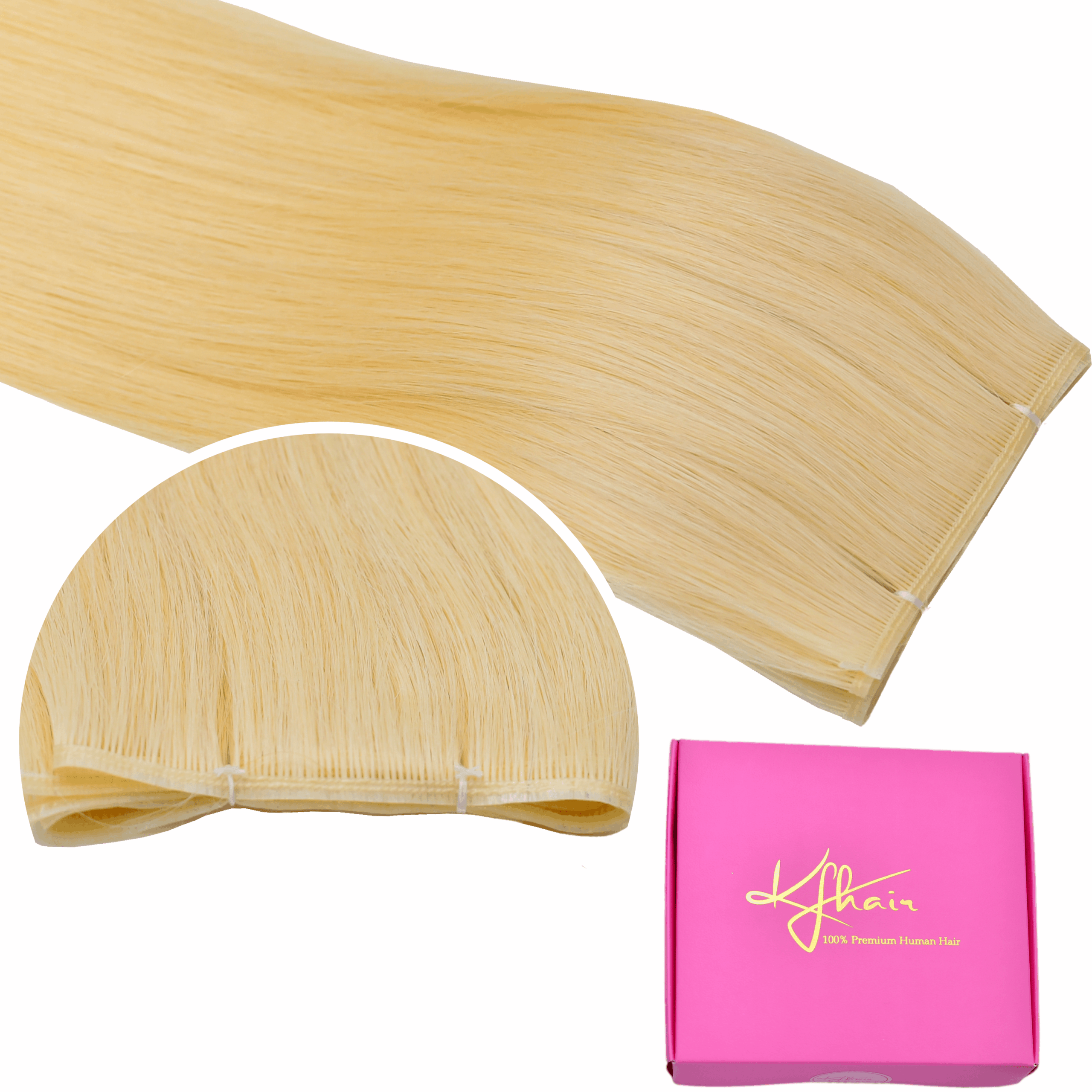Premium Genius Weft Hair Extensions Human Hair Platinum Blonde Sew in Hair Extensions