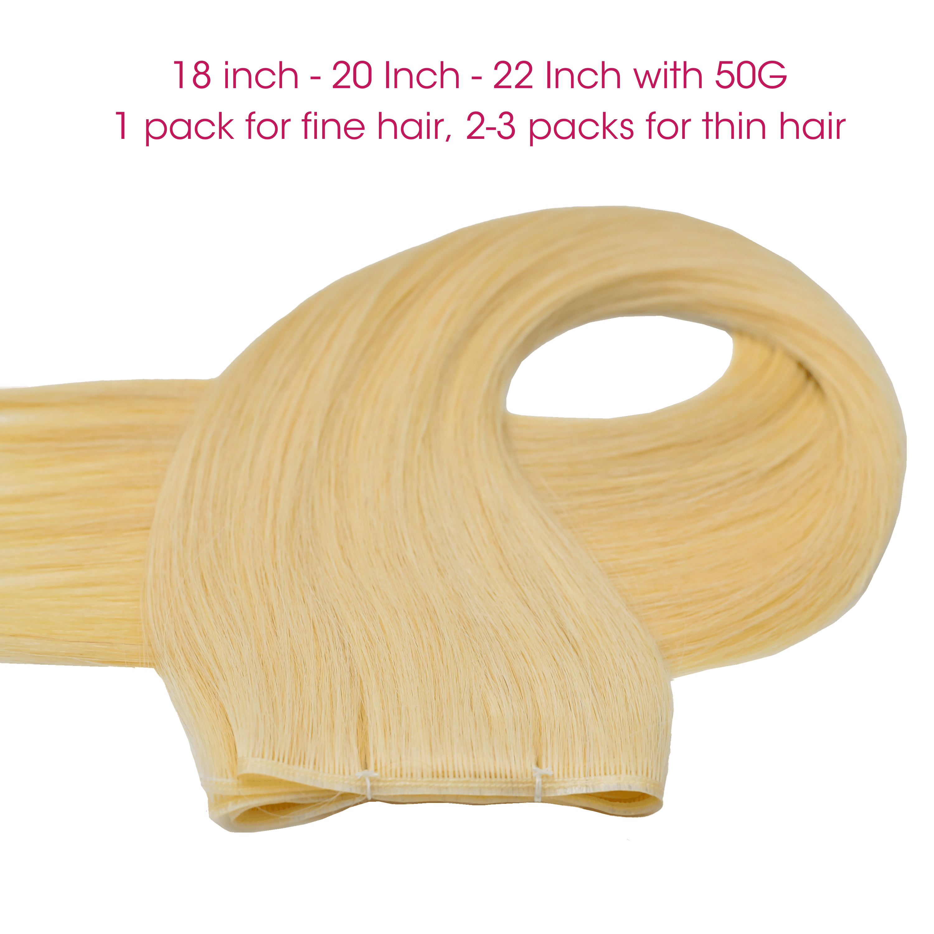 Premium Genius Weft Hair Extensions Human Hair Platinum Blonde Sew in Hair Extensions - Image 6