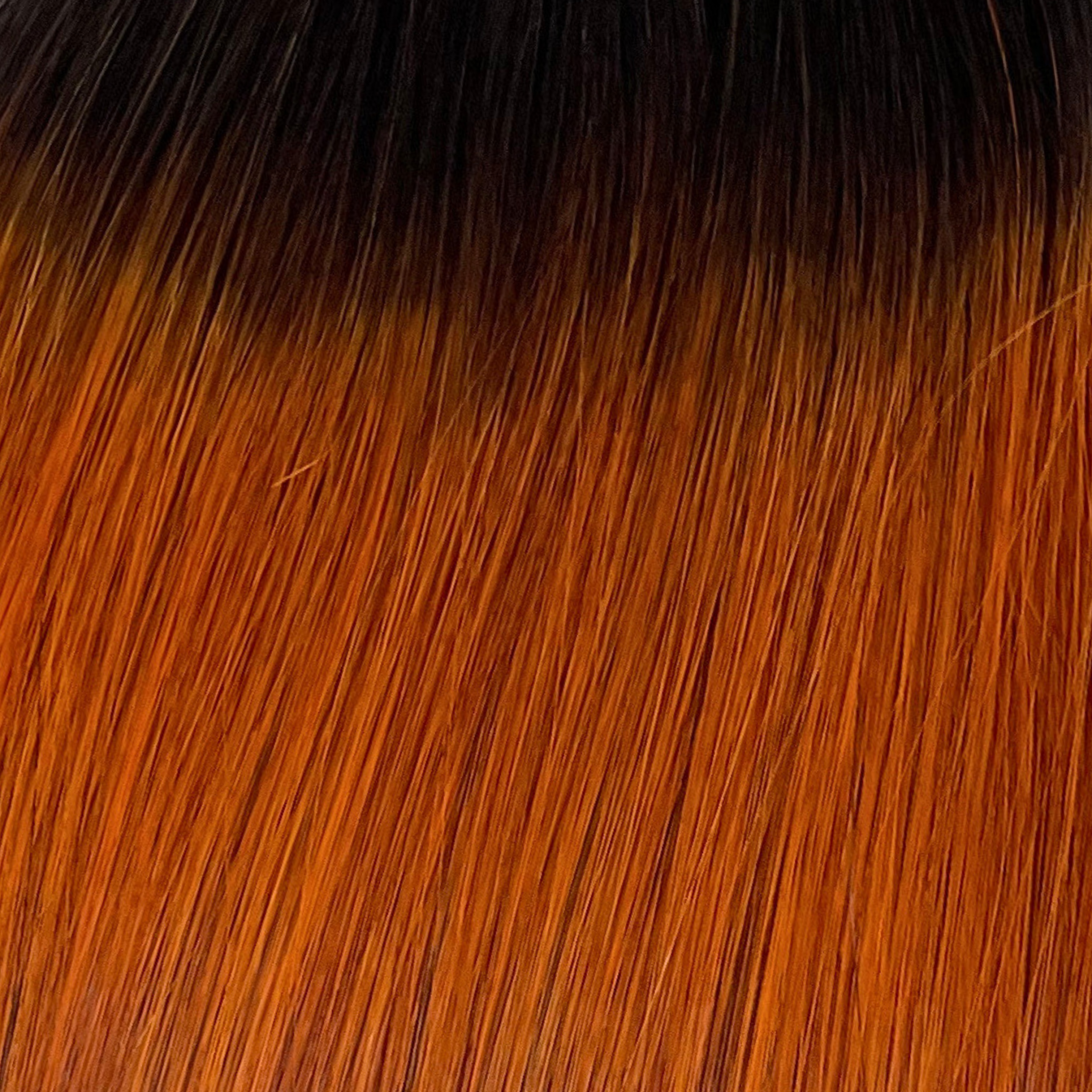 Ombre Dark Orange Color Bone Straight Remy Human Hair Weft KF14 - Image 8