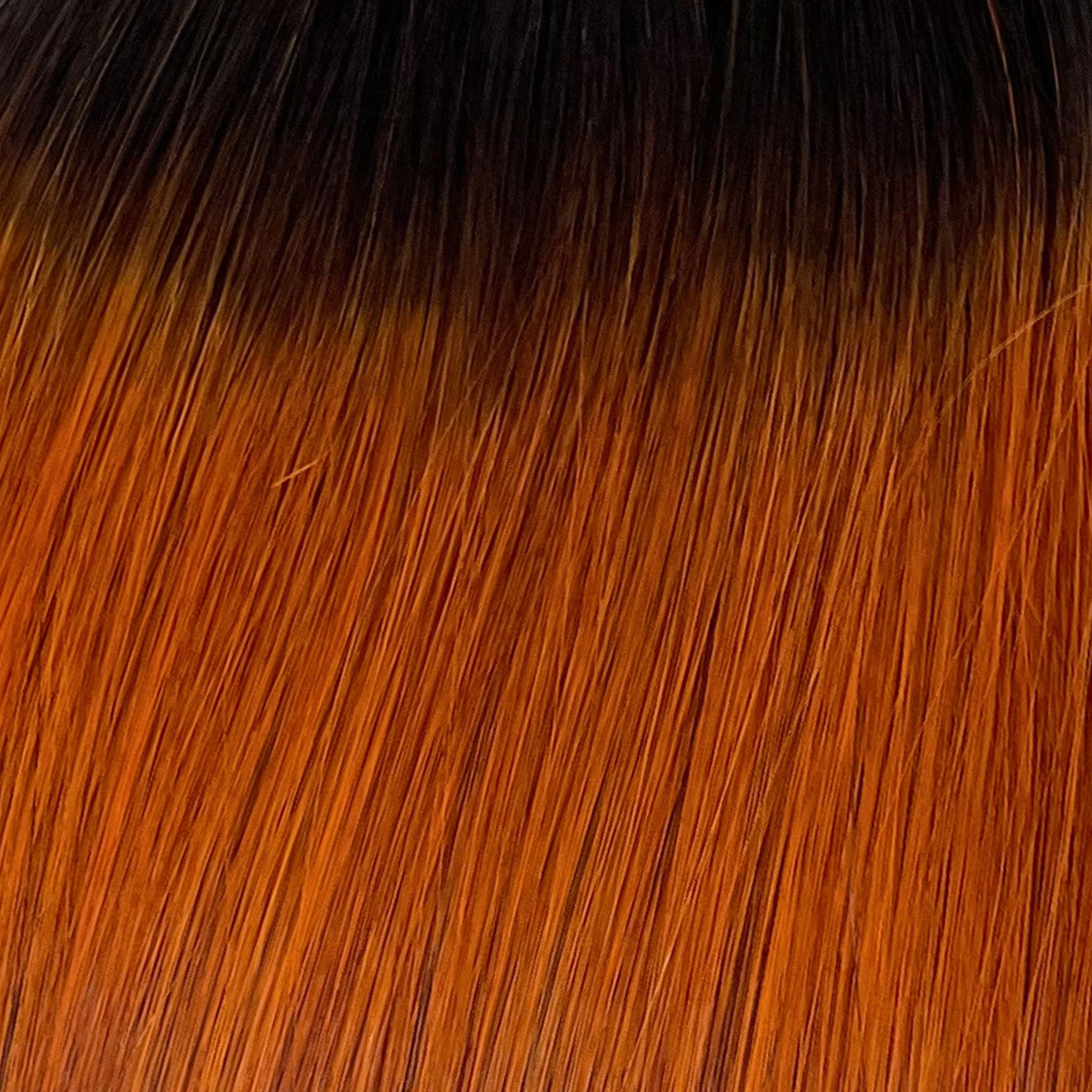 Ombre Dark Orange Color Bone Straight Remy Human Hair Weft KF14 - Image 8