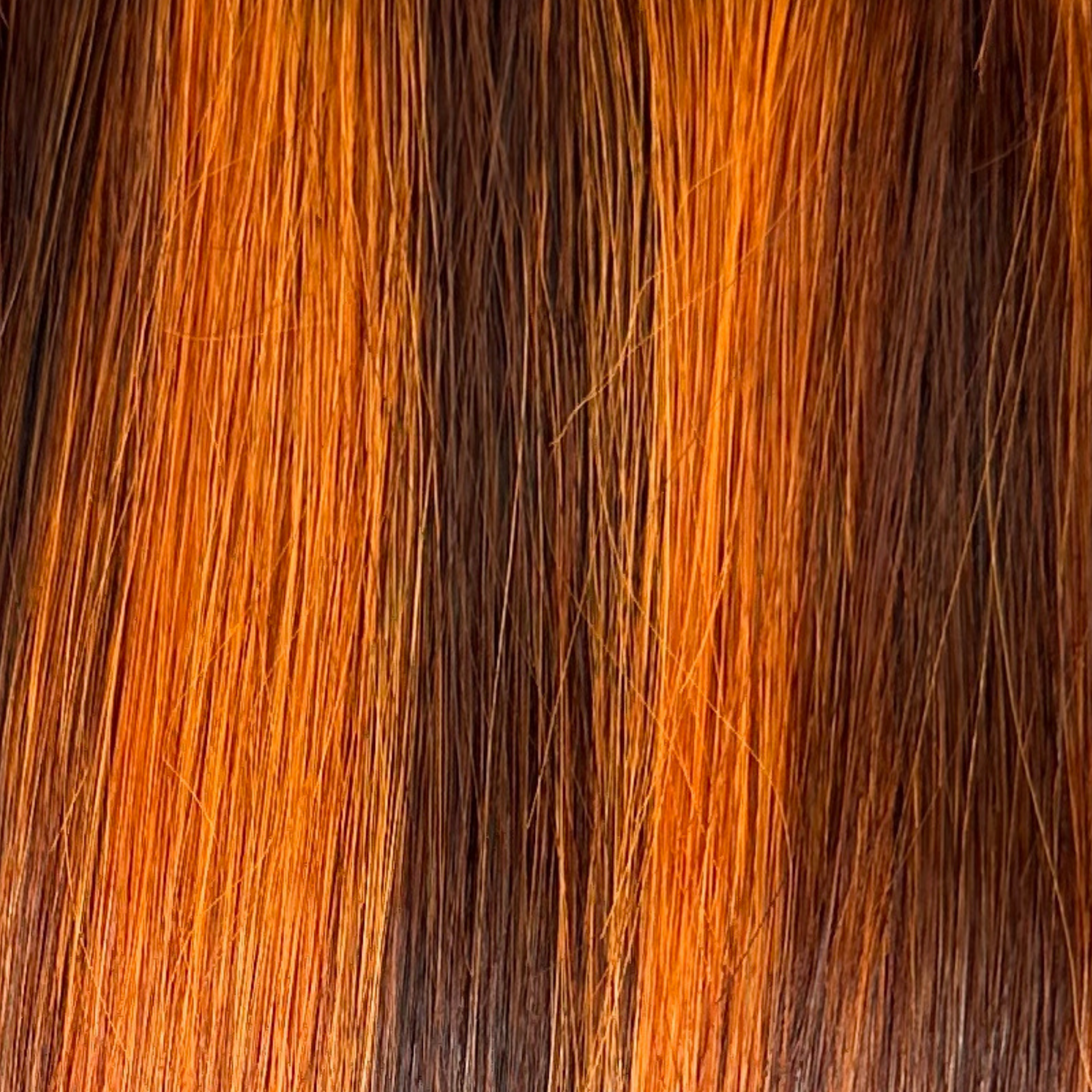 Highlight Orange Brown Color Bone Straight Remy Human Hair Weft KF35 - Image 8
