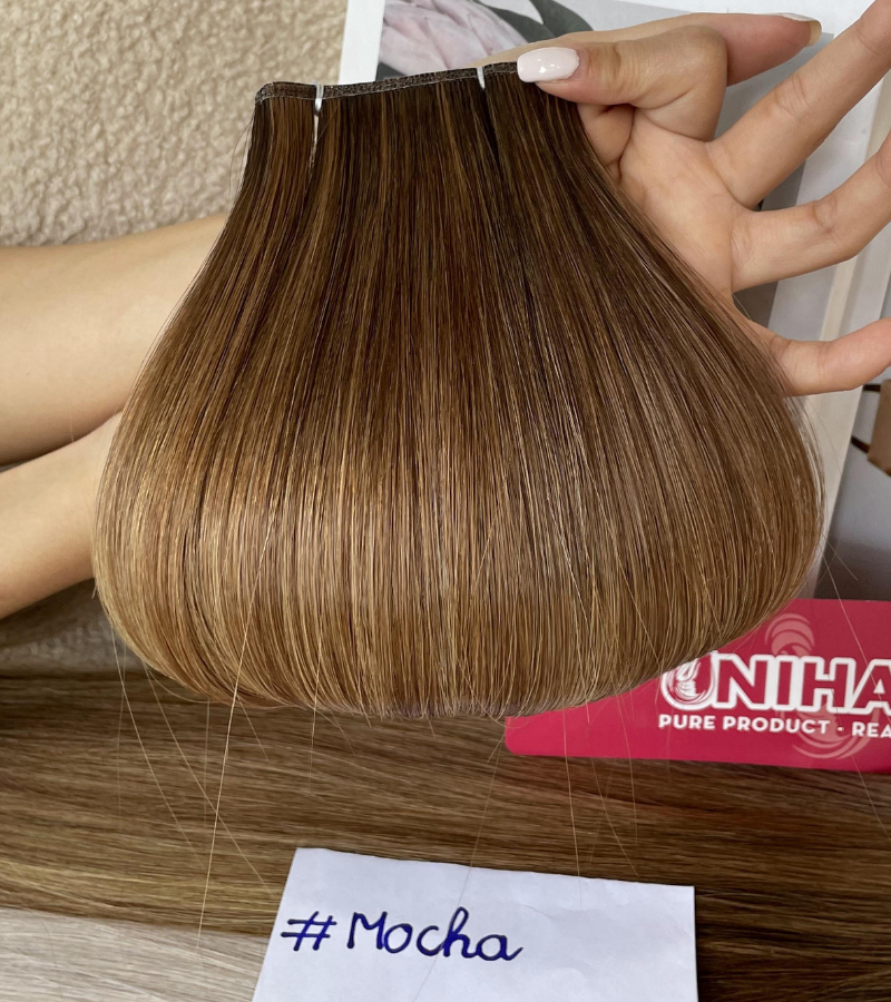 Mocha Color Genius Weft Hair - Image 3