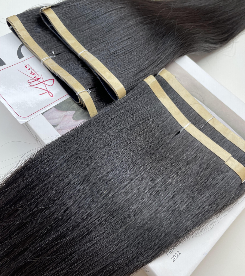 Natural Color Straight Long Tape In Hair Extensions - Image 3