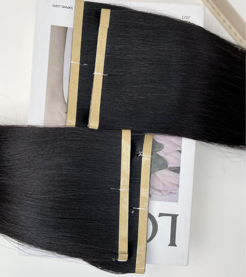 Natural Color Straight Long Tape In Hair Extensions - Image 4