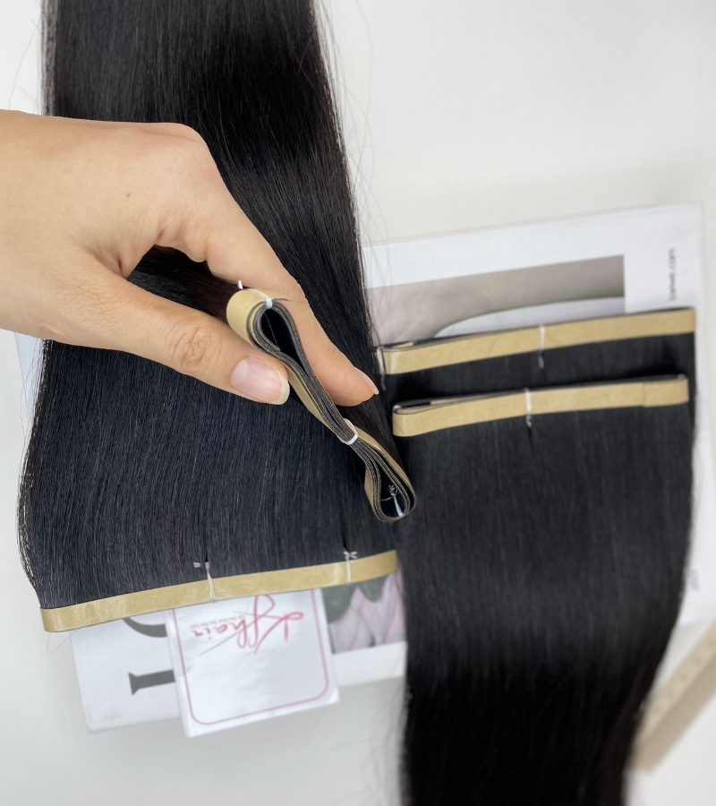 Natural Color Straight Long Tape In Hair Extensions - Image 5