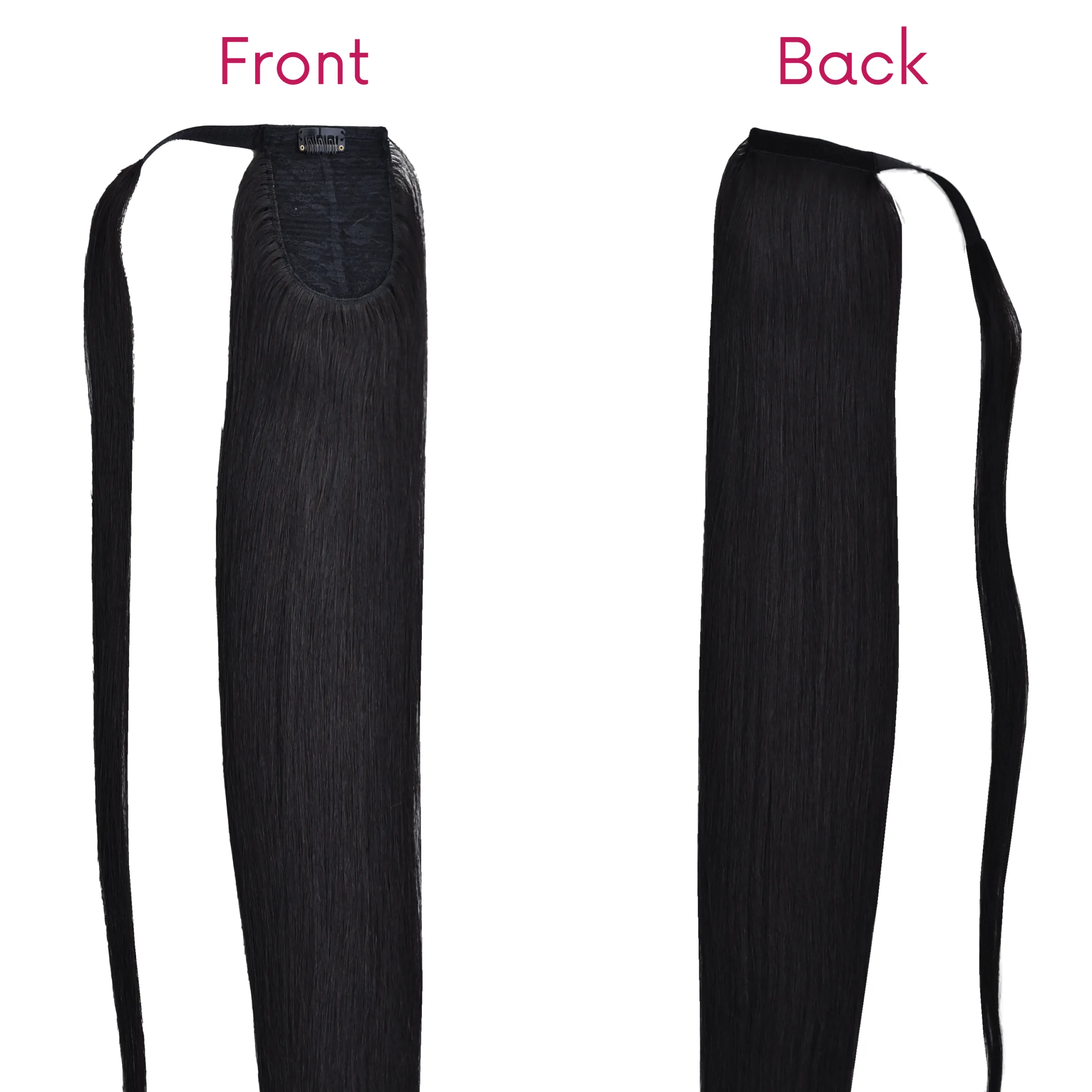 #1 Color Straight Ponytail Hair Extensions - Image 5