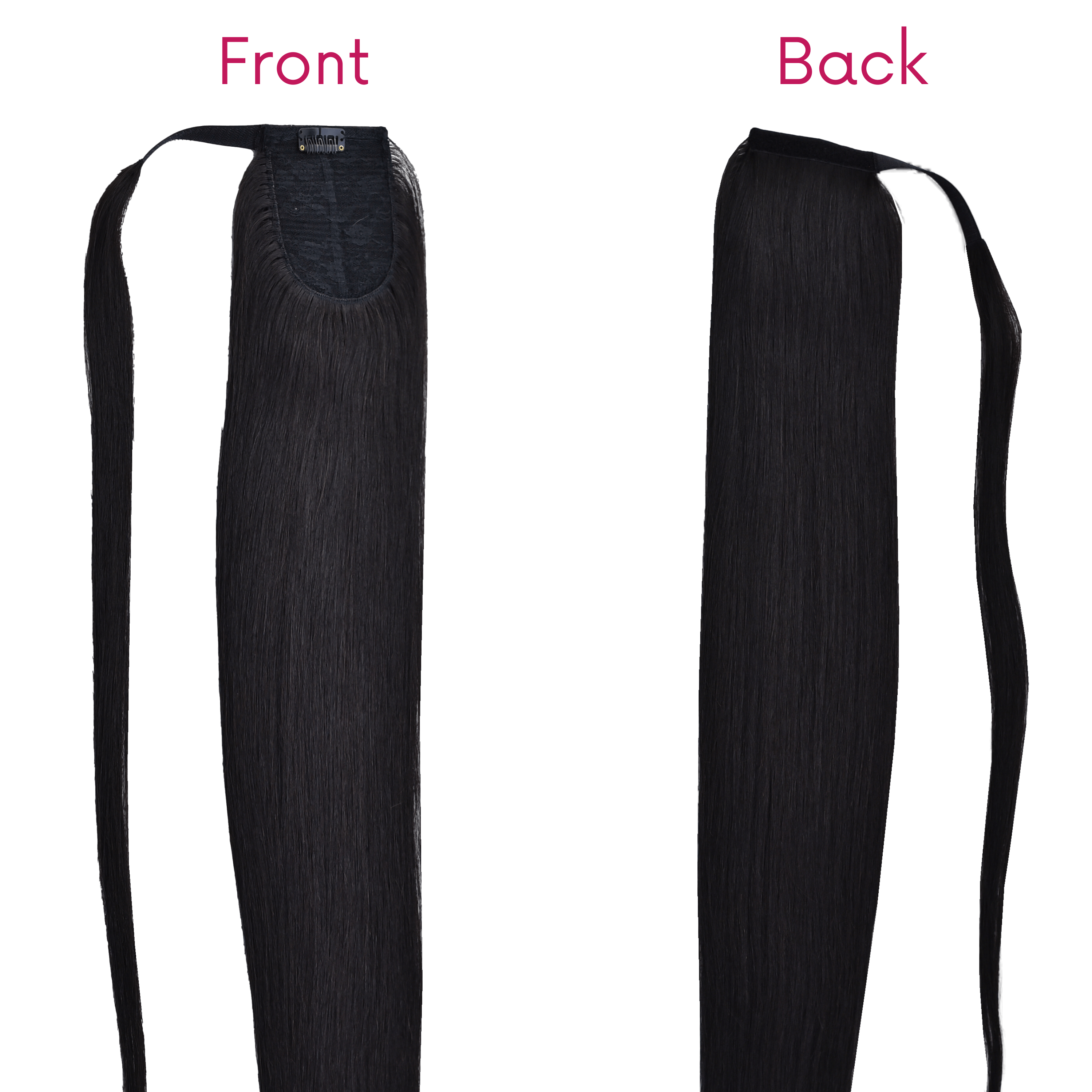 #1 Color Straight Ponytail Hair Extensions - Image 5