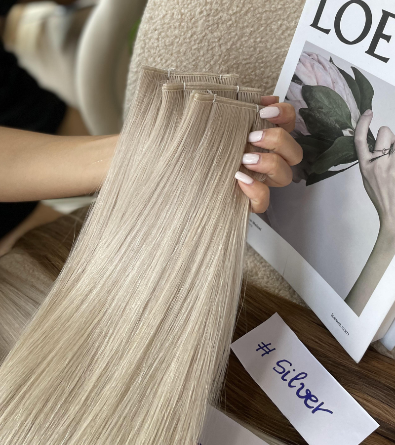 Silver Color Genius Weft Hair - Image 4