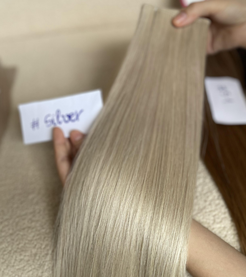 Silver Color Genius Weft Hair - Image 5