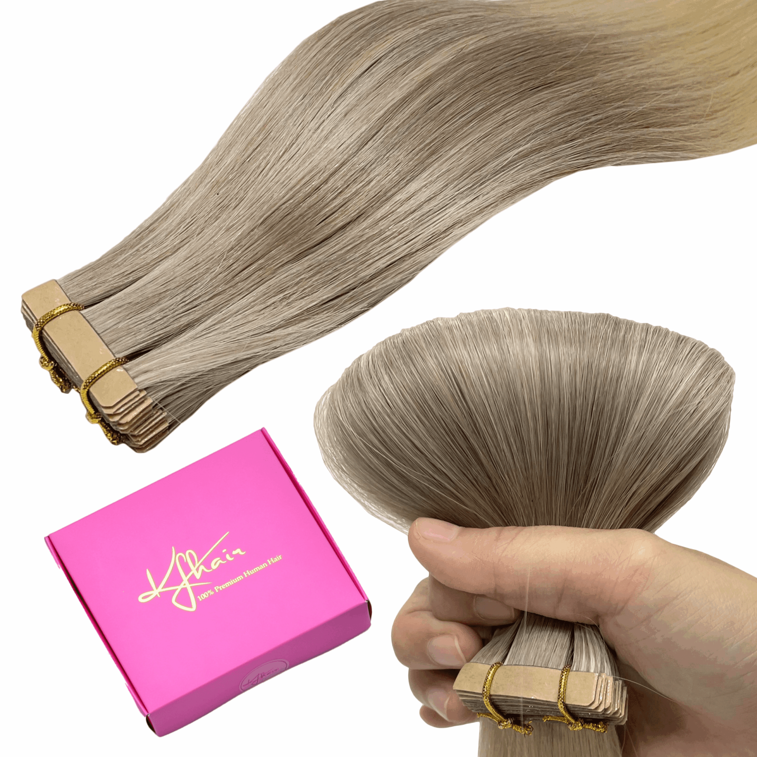 Golden Blonde Mixed Platinum Blonde Color Straight Tape In Hair Extensions
