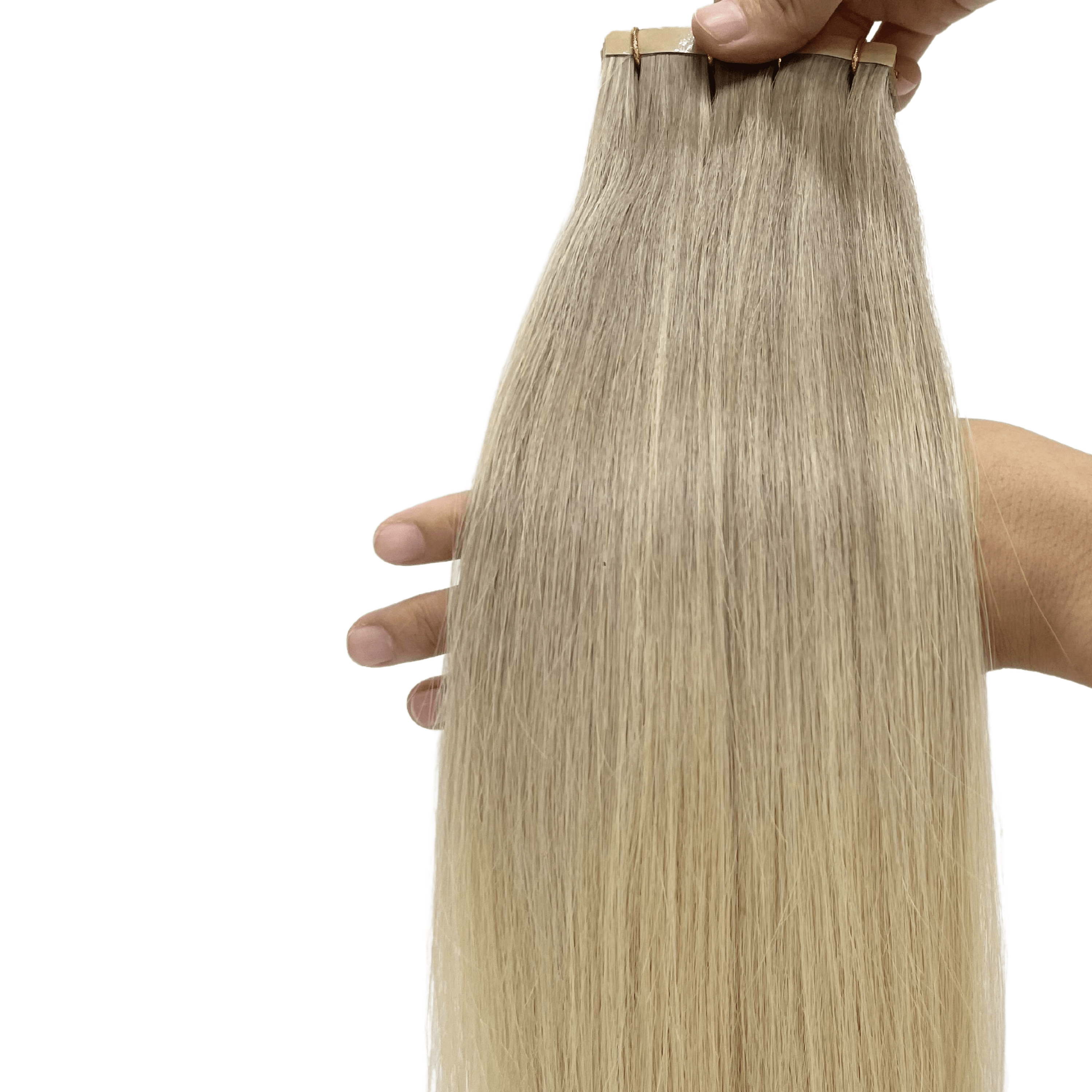 Golden Blonde Mixed Platinum Blonde Color Straight Tape In Hair Extensions - Image 4