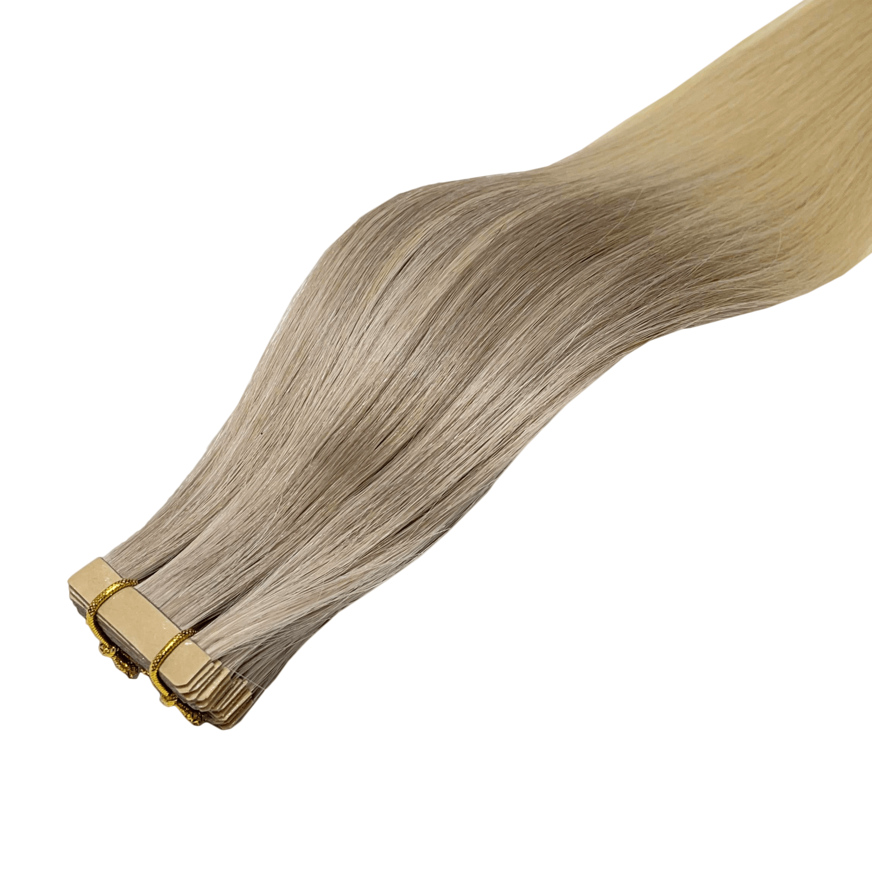 Golden Blonde Mixed Platinum Blonde Color Straight Tape In Hair Extensions - Image 3