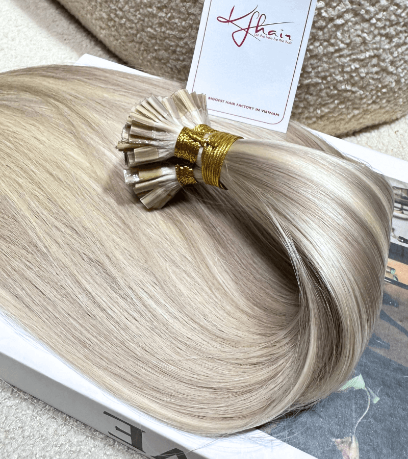 Viking Blonde Color Super Double Straight Flat Tip Hair Extensions - Image 5